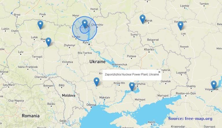 Nuclear plants located in Ukraine