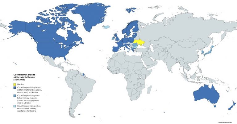 Countries that provide military aid to Ukraine