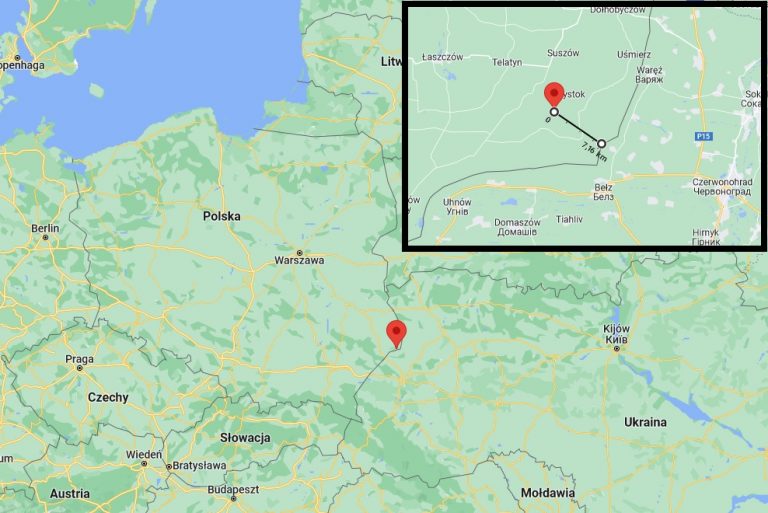 Where two missiles have hit in Poland?