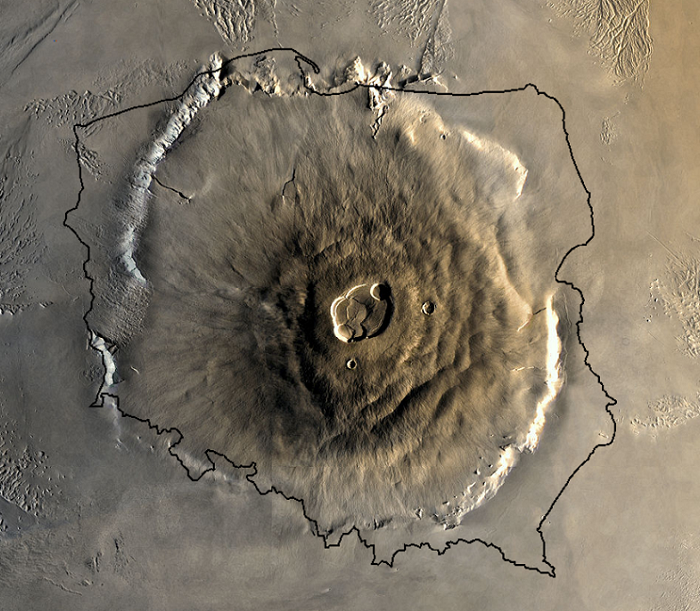 The largest volcano in the solar system. How big is it?