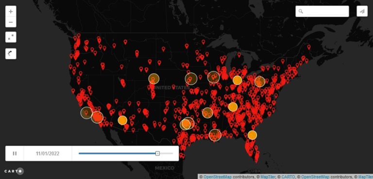 Map of US Police Kills. The numbers are shocking