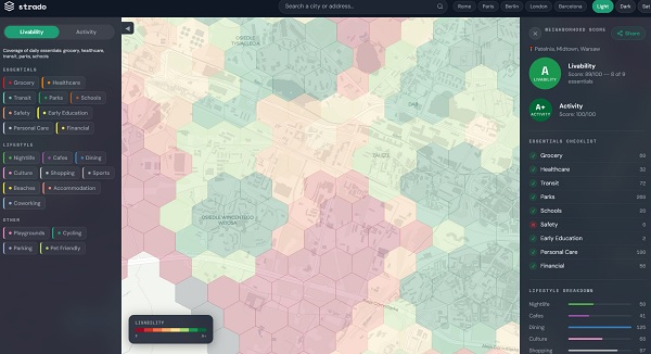 Urban Quality of Life Map. See how many points your neighborhood earned